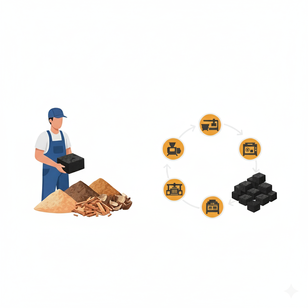 آمورش کامل ساخت زغال فشرده